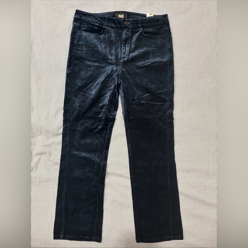 Paige Jeans Womens 32 Deep Navy Skinny Leg Ankle Velvet Hoxton